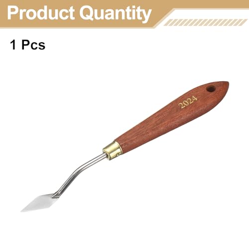 HARFINGTON Palette Knife Painting Tool 1.18" x 0.51" Stainless Steel Teardrop Blade 7.28" Length Spatula Painting Pallet Knives with Hole Beech Wood Handle for Oil Acrylic Canvas, Red/Silver - size: 7.28" x 0.51" x 1.18"
