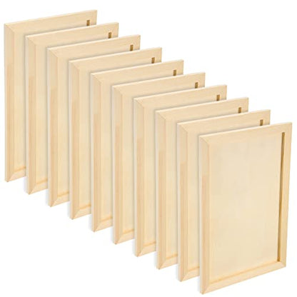Youyole 10 Pack Unfinished Wood Canvas Panels Kit, 12 x 8 x 0.4 Inch | Wood Panels for Painting, Cradle Boards, for Painting, Pouring, Burning, Crafts, Epoxy Resin, Laser Engraving Cutting - size: 12 x 8 x 0.4 inches