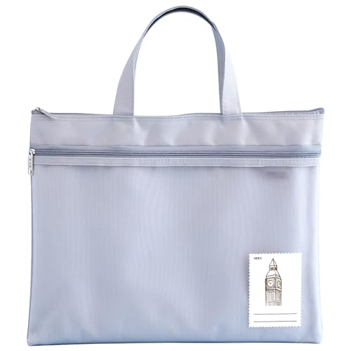 Mesh Zipper Pouch, 13.7" x 11" Large Art Portfolio Bag with Handle Foldable Storage Pocket Compatible with A4 Paper Size for Puzzle Project/Cross Stitch/Travel/Office/Art Supplies (Gray) - color: Grey