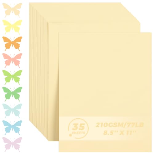 35 Sheets Creamy White Cardstock - 8.5'' x 11'' 77lb/210gsm - color: Creamy White