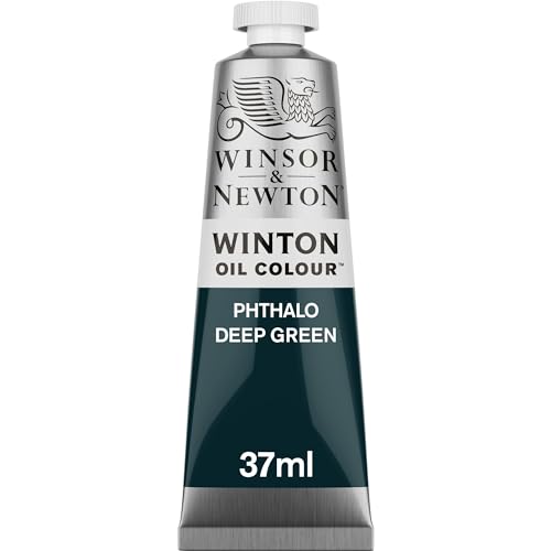 Winsor & Newton Winton Oil Color, 37ml Tube, Phthalo Deep Green | Artist pigments, Durable, Lightfast, Permanent, Uniform Consistency, Great Pigment Load - color: Phthalo Deep Green, size: 1 Count (Pack of 1), style: 1.25-oz Tube