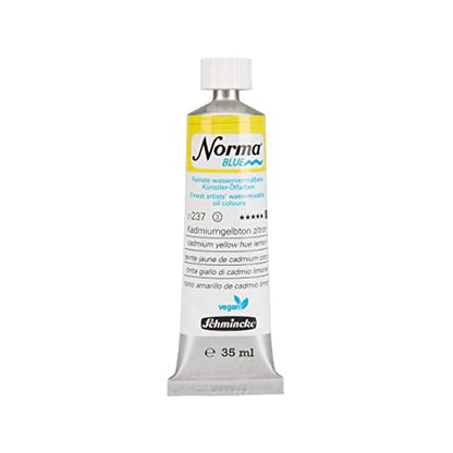 Schmincke - NORMA® Blue, 21237009, finest water-based artists' oil colors, highly pigmented, lightfast, vegan, cadmium yellow hue lemon, 35 ml - color: 237 cadmium yellow hue lemon