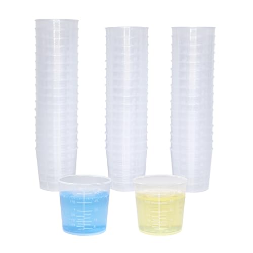 50 Pack 2 Oz Plastic Graduated Cups, Mixing Cups for Epoxy, Resin