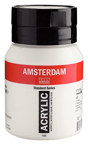 Amsterdam Standard Series Acrylic Jar 500 ml Titanium white 105 (17721052) - color: Titanium White, size: 16.9 Fl Oz (Pack of 1)