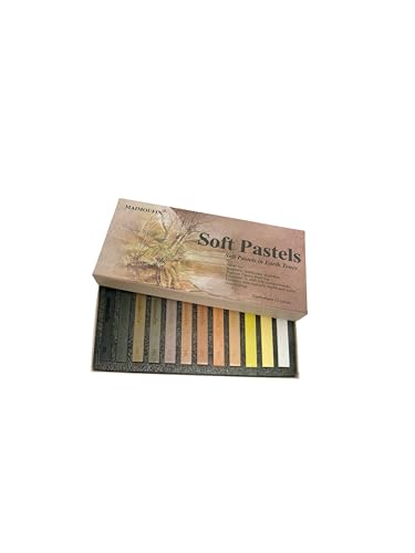 12‑Pack Earth‑Tone Soft Chalk Pastels,Artist Pastels (Brown) | Soft Pastels for Artists Professional Grade Square Chalk Soft Pastels Blendable, For Artist,Drawing, Painting & Sketching - color: Brown