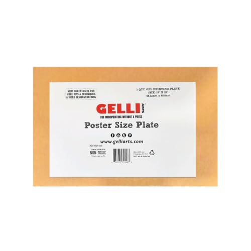 Gelli Arts 18" x 24" Gel Printing Plate - Arts & Crafts, Clear & Reusable Monoprinting Gelli Plate, Premium Printmaking Supplies with Brayer Rollers & Stencils, Beginner & Pro Friendly - size: 18" x 24"