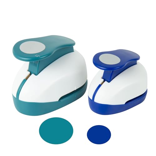 QIQQIKIN 2PCS Circle Cutter (1.5 inch+1 inch), Whole Hole Punch Shapes,Large Circular,Craft Punches for Paper Crafts Round Paper ，Journaling Handmade Cards,Gift Tags, Invitations,Scrapbook Supplies - size: 2PCS circle 38mm +25mm