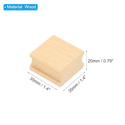 PATIKIL 35x35mm Blank Wood Rubber Stamp Mounts, 5Pcs Wooden Rubber Stamp Handle Hard Wooden Blocks for Making DIY Crafting, Brown - size: 35x35mm