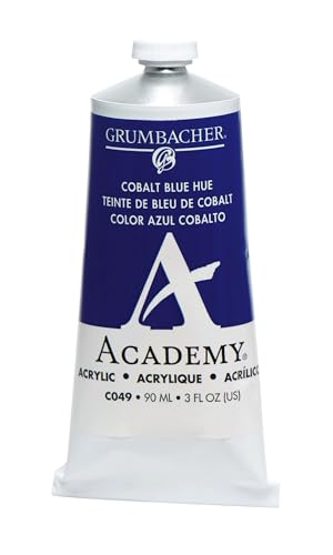 Grumbacher Academy Acrylic Paint, Gloss, 90ml/3 oz Metal Tube, Cobalt Blue Hue - color: Cobalt Blue, size: 3 Fl Oz (Pack of 1)