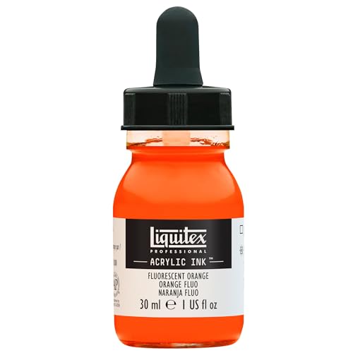 Liquitex Professional Acrylic Ink, 1-oz Jar, Fluorescent Orange - color: Fluorescent Orange, style: 1-oz Jar