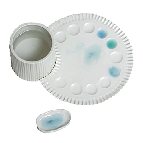 5-9in Ceramic Watercolor Mixing Palette, Square Porcelain Watercolor Palette, Porcelain Watercolor Palette, Ceramic Artist Paint Palette for Watercolor Gouache (3Pcs-2) - color: 3pcs-2