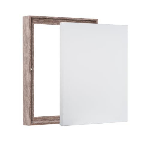 PIXY CANVAS Value Pack of 8x10 Stretched Canvas 1-1/2 (1.5) inch deep and Floater Frame for Your Paintings/Artwork/Wall Art/Wall Decor (Gray Oak, 8 x 10 inch, Portrait) - color: Gray Oak, size: 8 x 10 inch