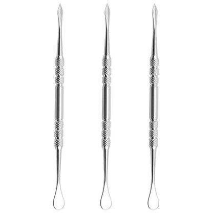 3 PCS Wax Carving Tools Wax Spoons, Stainless Steel Sculpting Tools | Double-Ended Carving Tools for Wax - color: Silver - 3 PCS