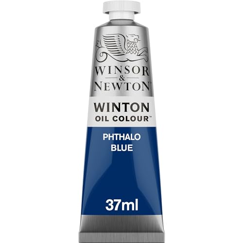 Winsor & Newton Winton Oil Color, 37ml Tube, Phthalo Blue | High-quality pigments, Durable, Lightfast, Permanent, Uniform Consistency, Great Pigment Load - color: Phthalo Blue, size: 1.25 Fl Oz (Pack of 1), style: 1.25-oz Tube