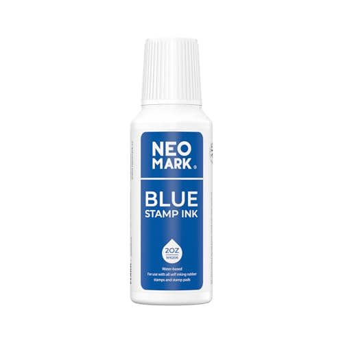 Stamp Ink, Quick-Drying Refill for Self-Inking Stamps, Blue 2oz | AP-Certified, Water-Based Ink, Smudge-Resistant, Clear Impressions, Precision Refill Tip, for Date Stamps & Stamp Pads - color: Blue, size: 2 fl oz