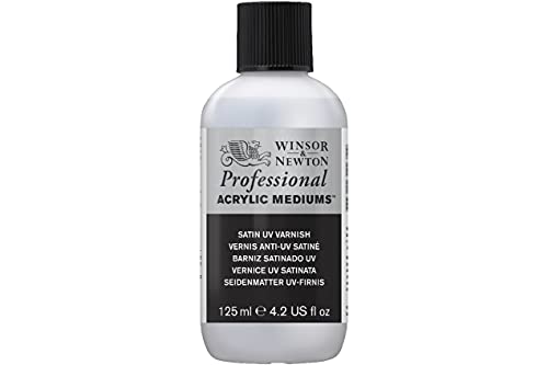 Winsor & Newton Professional Acrylic Medium, Satin UV Varnish, 125ml | Provides a removable satin protective coating that helps protect acrylic paintings from UV exposure and surface contaminants. - color: Satin Uv Varnish, style: 125ml (4.2-oz)
