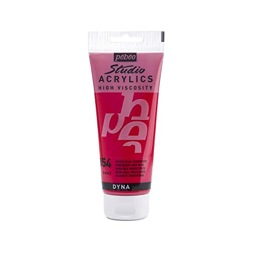 Pébéo 832-354 - Studio Acrylics Fine Acrylic - Acrylic Paint - Iridescent Acrylic - Iridescent Red Blue - Iridescent Red Blue 100ml/3.38oz - color: Iridescent Red Blue, size: 3.38 Ounce (Pack of 1), style: Acrylics Color