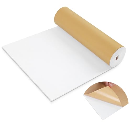 LSGCQ Sponge Neoprene Foam Padding Self Adhesive Foam Sheets, White | Closed Cell Foam Sheet Neoprene Rubber Pad for DIY Gaskets Shock Pads Liner Crafts, 12" Wide x 1/16" Thick x 118" Long - color: White, size: 12" Wide x 1/16" Thick x 118" Long