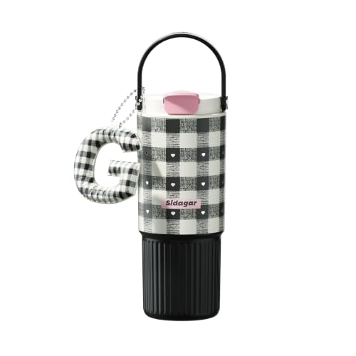 26 oz Insulated Stainless Steel Tumbler with Straw & Handle Black - color: Black
