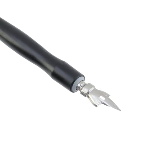 2 Set of Wood Dip Pens and Pen Nibs, Black - color: Black