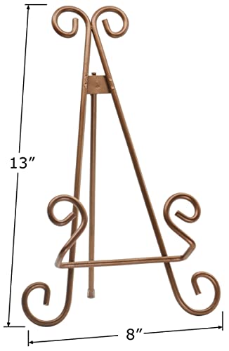 Red Co. Decorative Curved Plate Stand and Art Holder Easel in Copper Finish - 13" - color: Copper