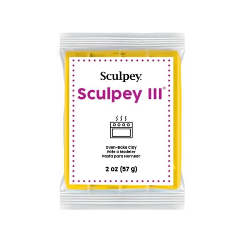 Sculpey Oven-Bake Clay, 2 oz. Bars, Sculpey III Yellow, 30 Bars | Polymer Clay, Perfect for Jewelry, Home Decor, and General Crafting - size: 2 oz. Yellow (30-Pack)