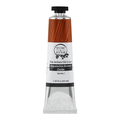 Tusc & Pine Artist Oil Paint - Appalachia Brown Oxide, 40 ml, Non-Yellowing, Rich & Creamy Consistency, Maximum Pigment Load, Small Batch Milled Oil Paints Made in the USA - color: Appalachia Brown Oxide, size: 1.35 Fl Oz (Pack of 1)