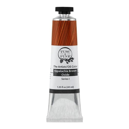 Tusc & Pine Artist Oil Paint - Appalachia Brown Oxide, 40 ml, Non-Yellowing, Rich & Creamy Consistency, Maximum Pigment Load, Small Batch Milled Oil Paints Made in the USA - color: Appalachia Brown Oxide, size: 1.35 Fl Oz (Pack of 1)