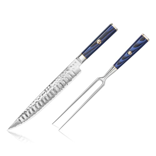 Cangshan KITA Series 2-Piece Carving Set With Ash Wood Box, High Carbon X-7 Damascus Steel, 501516 (2pc)