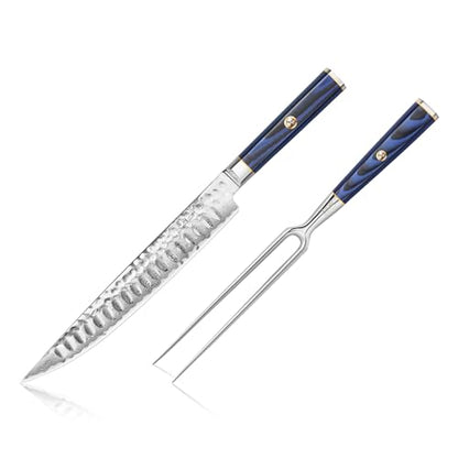 Cangshan KITA Series 2-Piece Carving Set With Ash Wood Box, High Carbon X-7 Damascus Steel, 501516 (2pc)