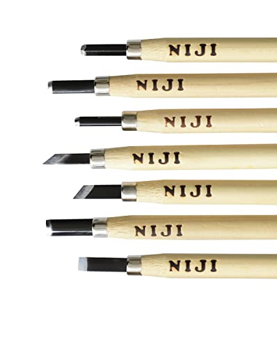 Niji Yasutomo Wood and Linoleum Cutting Set, Set of 7