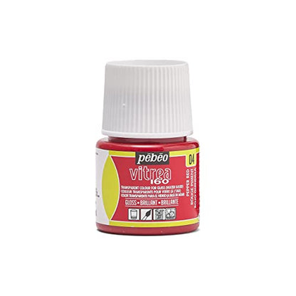 Pebeo Vitrea 160, Glossy Glass Paint, 45 ml Bottle - Pepper Red - color: Pepper Red