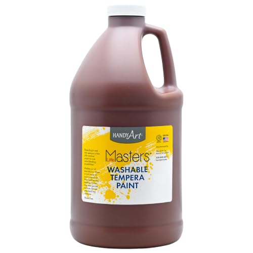Handy Art Little Masters Washable Tempera Paint, Brown, Half Gallon 64 oz - color: Brown, size: 64 Fl Oz (Pack of 1)