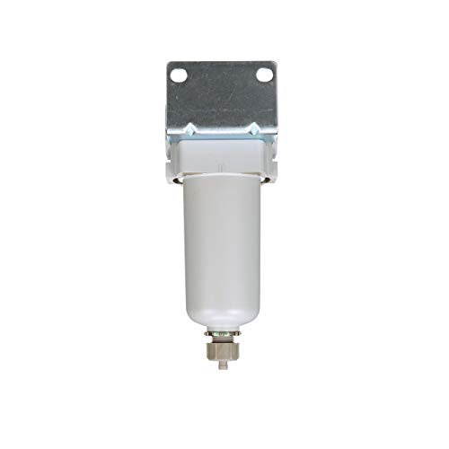 PneumaticPlus SAF400-N04B-MEP Compressed Air Particulate Filter 1/2" NPT | 10 Micron Element, 211 SCFM, 1/2" NPT, Metal Bowl, Manual Drain, 250 PSI Max, Mounting Bracket Included - style: Metal Bowl - Manual Drain