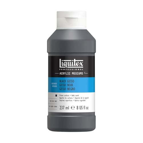 Liquitex Professional Gesso Surface Prep Medium, 237ml (8-oz), Black - color: Black, size: 8 Fl Oz (Pack of 1), style: 8-oz