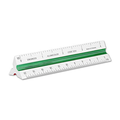 Alumicolor Aluminum Engineer Color-Coded Solid Drafting Scale, 4IN, Silver - size: 4IN, style: Engineer