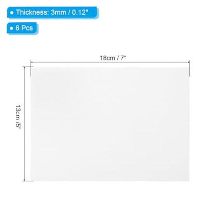PATIKIL 5x7 Canvas Boards for Painting, 6 Pack 100% Cotton Square Triple Primed Stretched Blank Art Canvas Panel Bulk Thin for Acrylic, Oil, Tempera Paints, White - size: 5x7inch