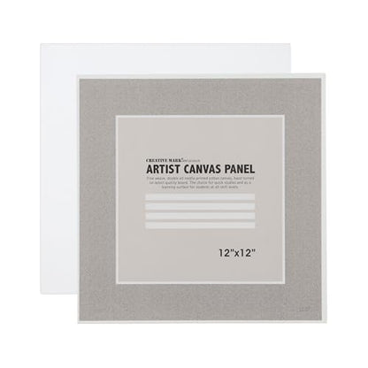 Creative Mark Cotton Canvas Panels 12x12" - 12 Pack - Professional Quality Fine Weave Acrylic Primed Artist Canvas Boards for Painting, Acrylics, Studios, & More - size: 12x12" - 12 Pack