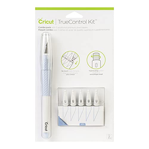 Cricut 2004843 TrueControl Knife Kit - For Use As a Precision Knife, Craft knife, Carving Knife and Hobby Knife - For Art, Scrapbooking, Stencils, and DIY Projects - Comes With 5 Spare Blades - [Blue] - color: Blue, style: Craft Knife