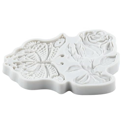 Butterfly Rose Polymer Clay Molds Butterfly Flower Silicone Mold - color: Style K