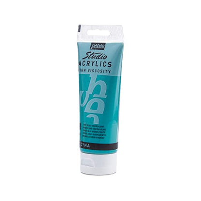 Pebeo Studio Acrylics Fine Acrylic Paint - Iridescent Green Blue - 100ml/3.38oz (Pack of 2) - color: Iridescent Green Blue, size: 3.38 Fl Oz (Pack of 2), style: Acrylics Color