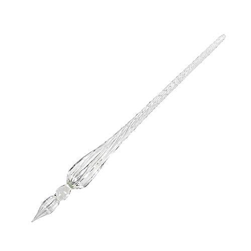 molshine Handmade Glass Dip Pen Crystal Calligraphy Pen Signature Dipped Pen for Artist Women Men Teens,Writing Drawing Decoration Gifts (Transparent) - color: Transparent