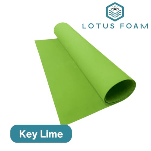 LotusFoam EVA Foam Sheet 3mm – 44"x 85" Craft Foam for Cosplay, Costumes & DIY, High Density 130 kg/m3, Heat Shapeable, Paintable, 35 Colors(Key Lime) - Key Lime - color: Key Lime