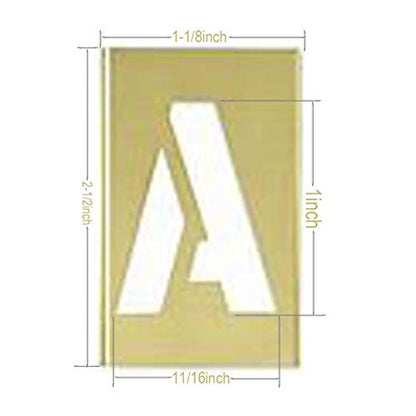 Deezio 1" Brass 46 Pieces Interlocking Stencil Set of Numbers and Letters Kit - size: 1inch(46piece)