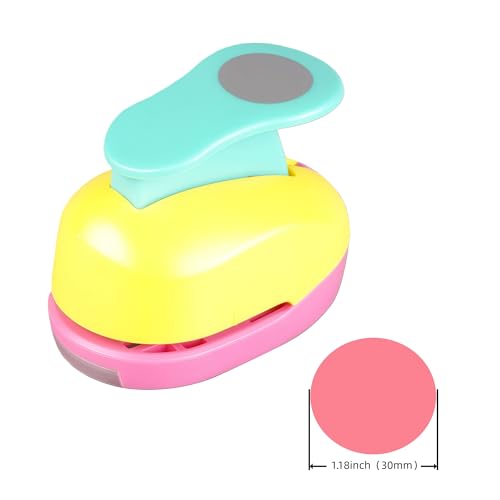 Circle Punch 1.18 inch Craft Lever Punch Circle Shape Lever Handmade Paper Candy Color By Random 1.18 inch（30mm） - color: EVA-Circle-1.18