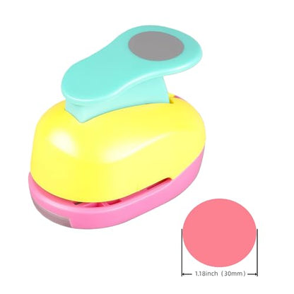 Circle Punch 1.18 inch Craft Lever Punch Circle Shape Lever Handmade Paper Candy Color By Random 1.18 inch（30mm） - color: EVA-Circle-1.18