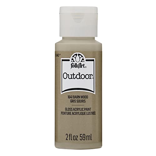 FolkArt Outdoor Acrylic Paint, 2 Oz, Barn Wood - color: Barn Wood, size: 2 Fl Oz (Pack of 1)