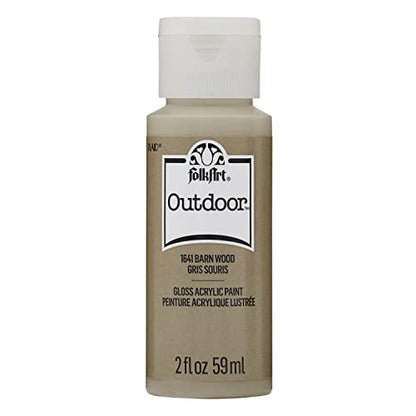 FolkArt Outdoor Acrylic Paint, 2 Oz, Barn Wood - color: Barn Wood, size: 2 Fl Oz (Pack of 1)