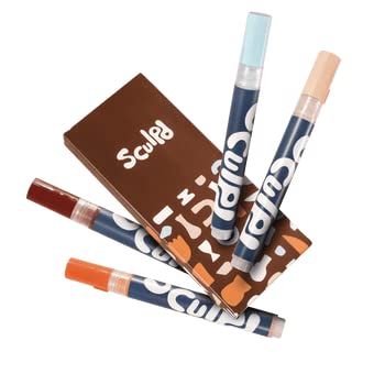 Sculpd Pottery Paint Pens, Terracotta Tones, 4 Metallic Colors Fine Tip Set | Premium fine-tip metallic paint pens for pottery, wood, cardboard, paper, glass and other surfaces - color: Terracotta Tones