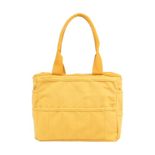 Soolla Studio Bag: Art Supply Storage Organizer & Pottery Tool Bag, Washable Tote, Yarn Bag, Crochet, 30 Pockets, 15+ Colors - color: Sunset Mustard